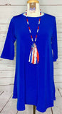 S/M :  Blue Flutter Tunic