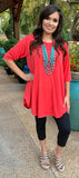 S,M : Coral Scoop Tunic