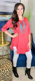 S,M : Coral Scoop Tunic