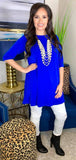 S/M :  Blue Flutter Tunic