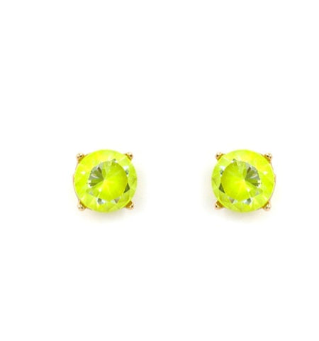 *Neon Yellow Iridescent Stud Earrings