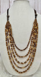 Bronze Crystal 5 Layer Necklace