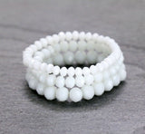 White Crystal Stretch Bracelets - 3 piece set