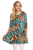 Small* Turquoise Leopard Flutter Tunic